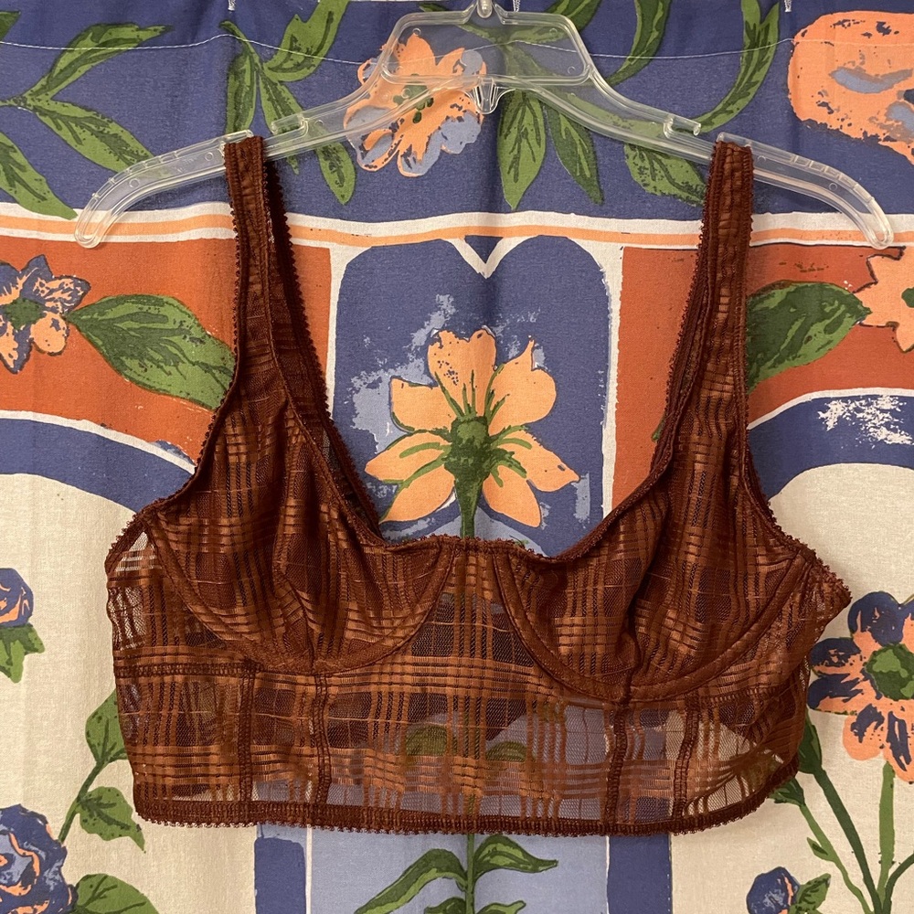 UO Out from Under Plaid Underwire Bralette Top